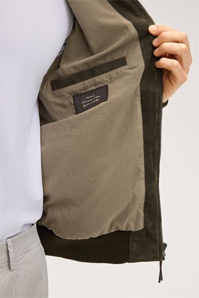 Windsor Borello Oliv Wildleder Blouson Jacke im Bomber-Stil