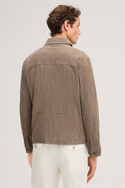 Pesaro Lederjacke in Grau Lammleder mit Zwei-Wege-Reißverschluss