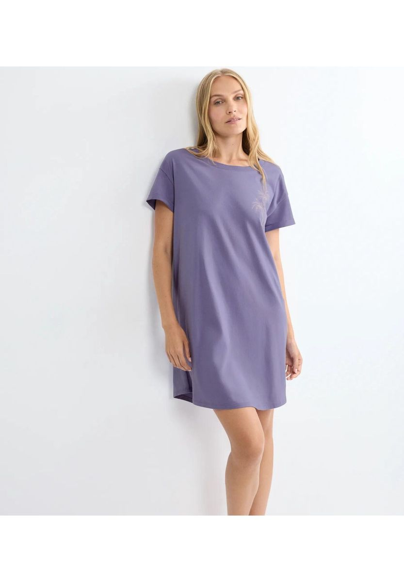 Locker geschnittenes Baumwoll-Nachthemdkleid