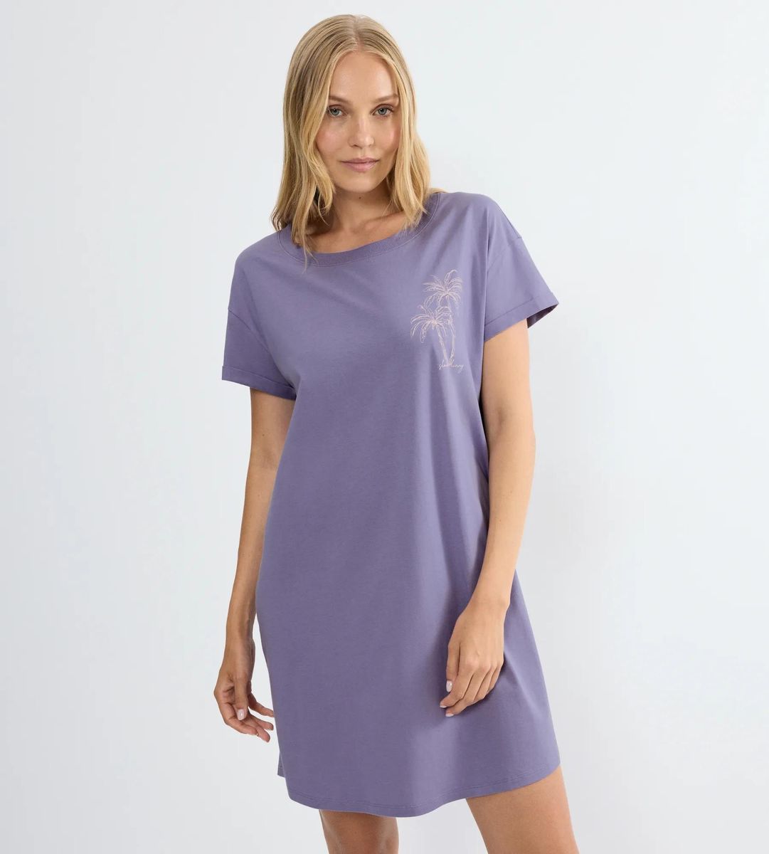 Locker geschnittenes Baumwoll-Nachthemdkleid