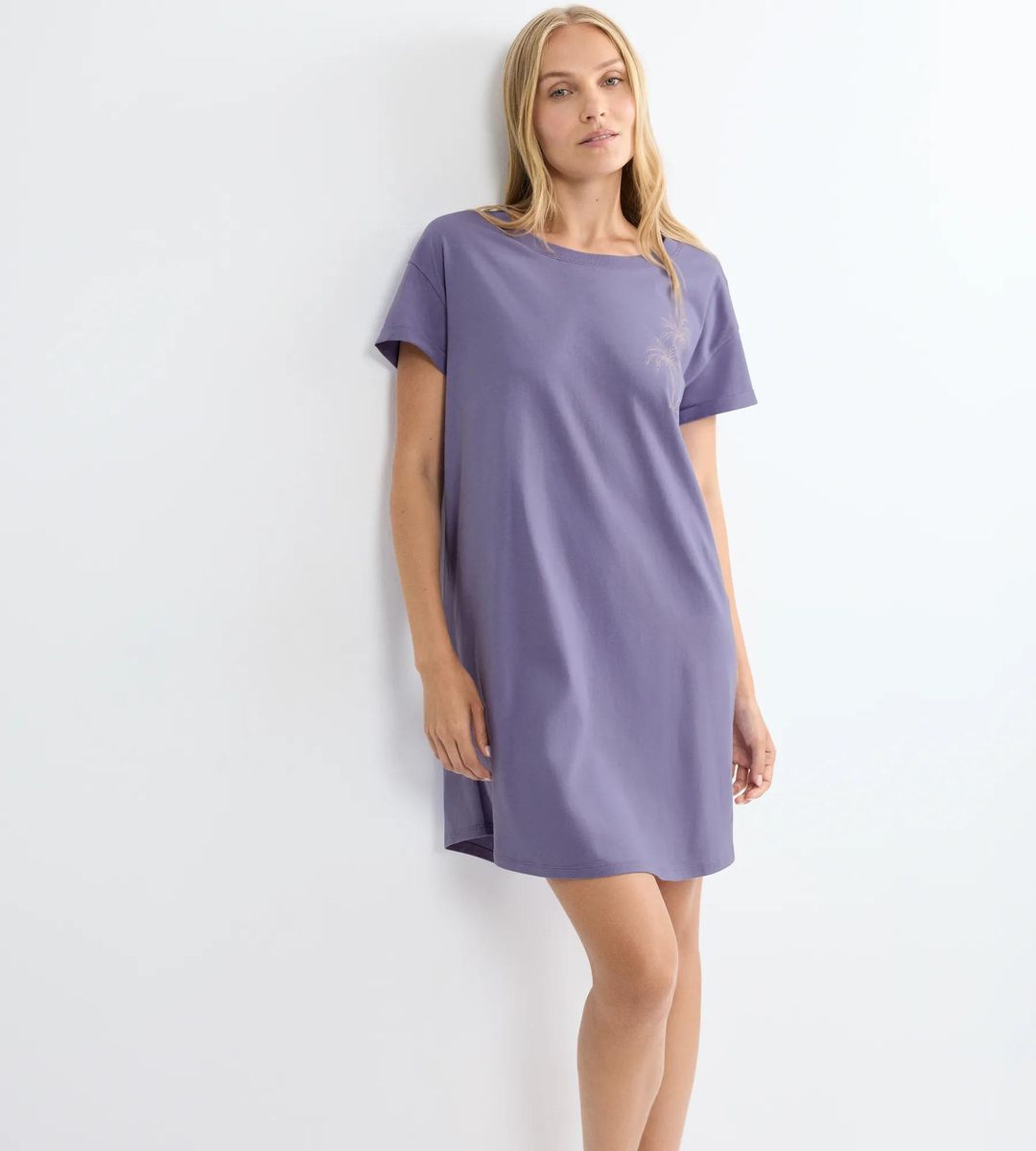 Locker geschnittenes Baumwoll-Nachthemdkleid