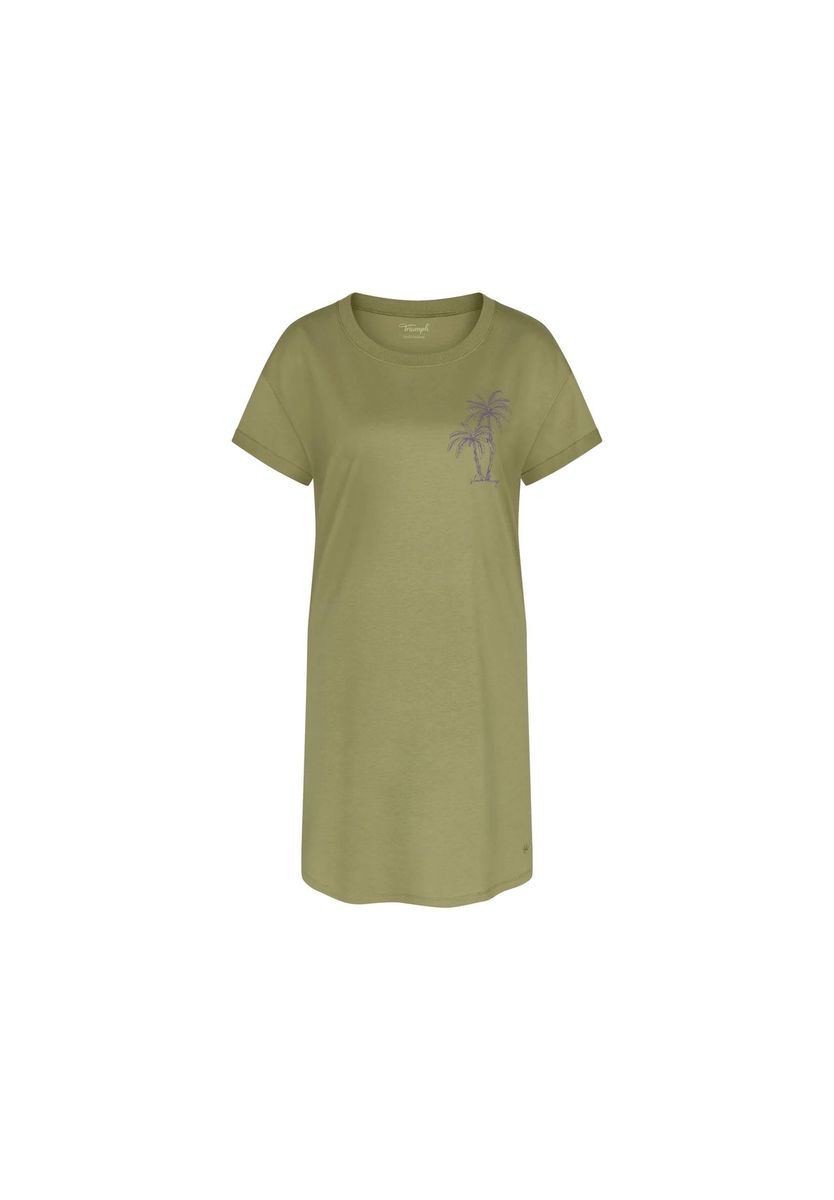 Baumwoll-Schlafshirt Nachthemd mit Palmen-Grafik