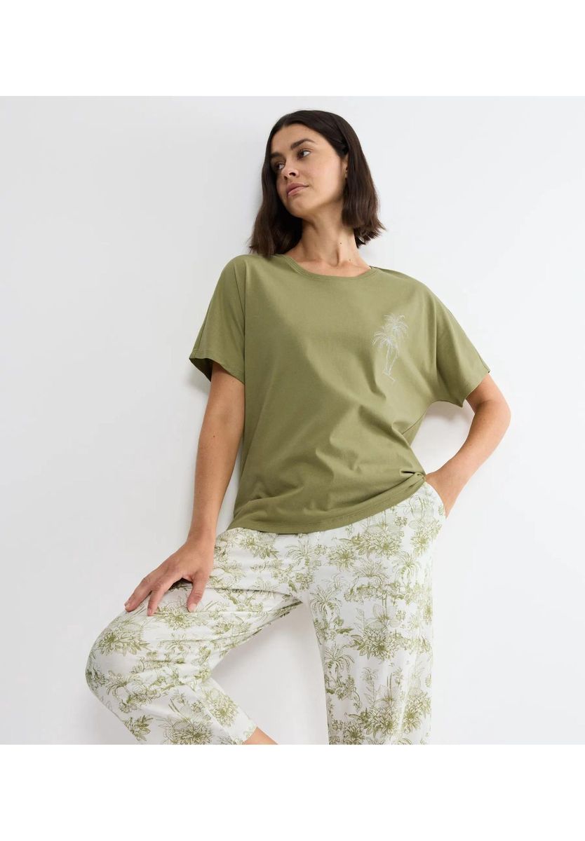 T-Shirt mit Palmenmuster und lockerer Passform