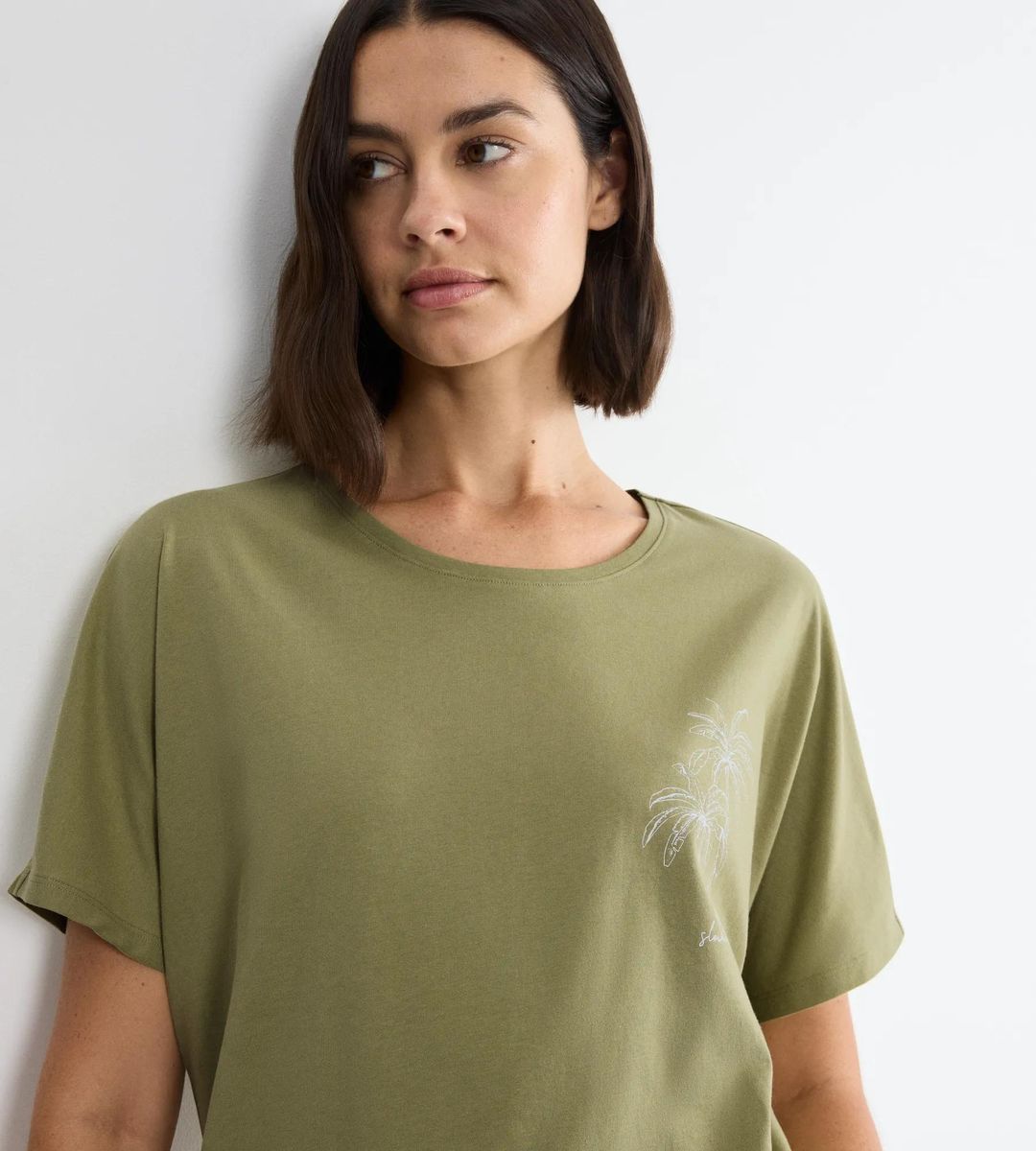 T-Shirt mit Palmenmuster und lockerer Passform