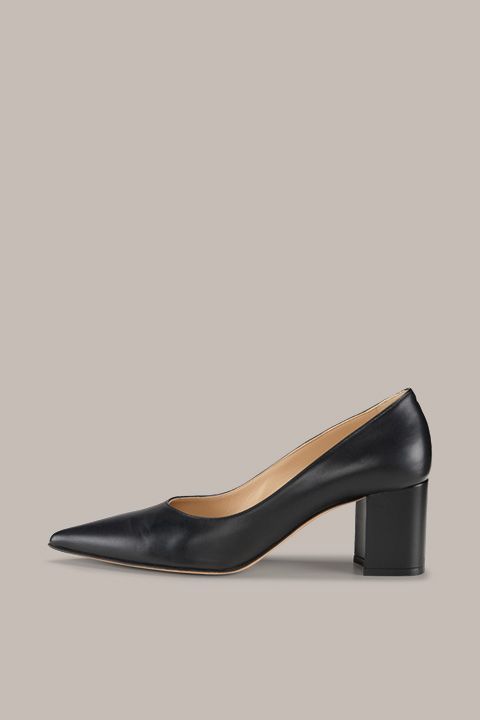 Unützer Schwarze Pumps aus Lammnappaleder mit Blockabsatz