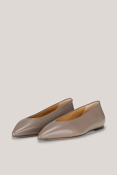 Unützer Ballerinas aus Nappaleder in hellem Beige Taupe