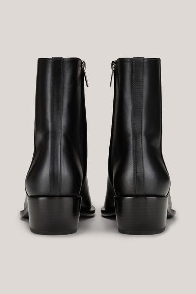 Unützer Nappa Leder Stiefeletten in Schwarz mit Blockabsatz