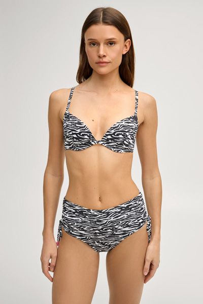 Wattiertes Bikini-Top mit Tiger-Print