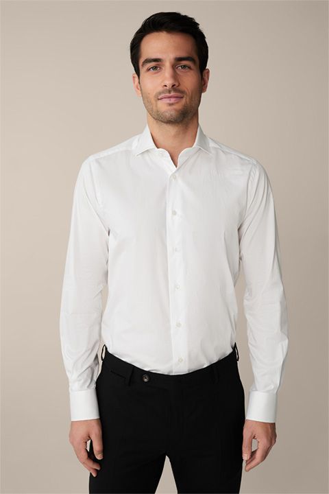 Windsor Trivo Weißes Baumwoll-Twill-Hemd Cutaway-Kragen Modern Fit