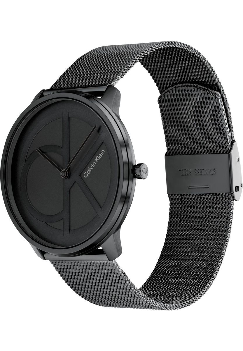 Minimalistische All-Black Mesh Uhr