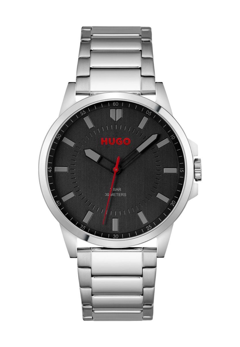 Silberfarbene Herrenuhr aus Edelstahl