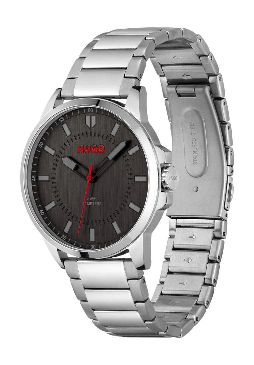 Silberfarbene Herrenuhr aus Edelstahl