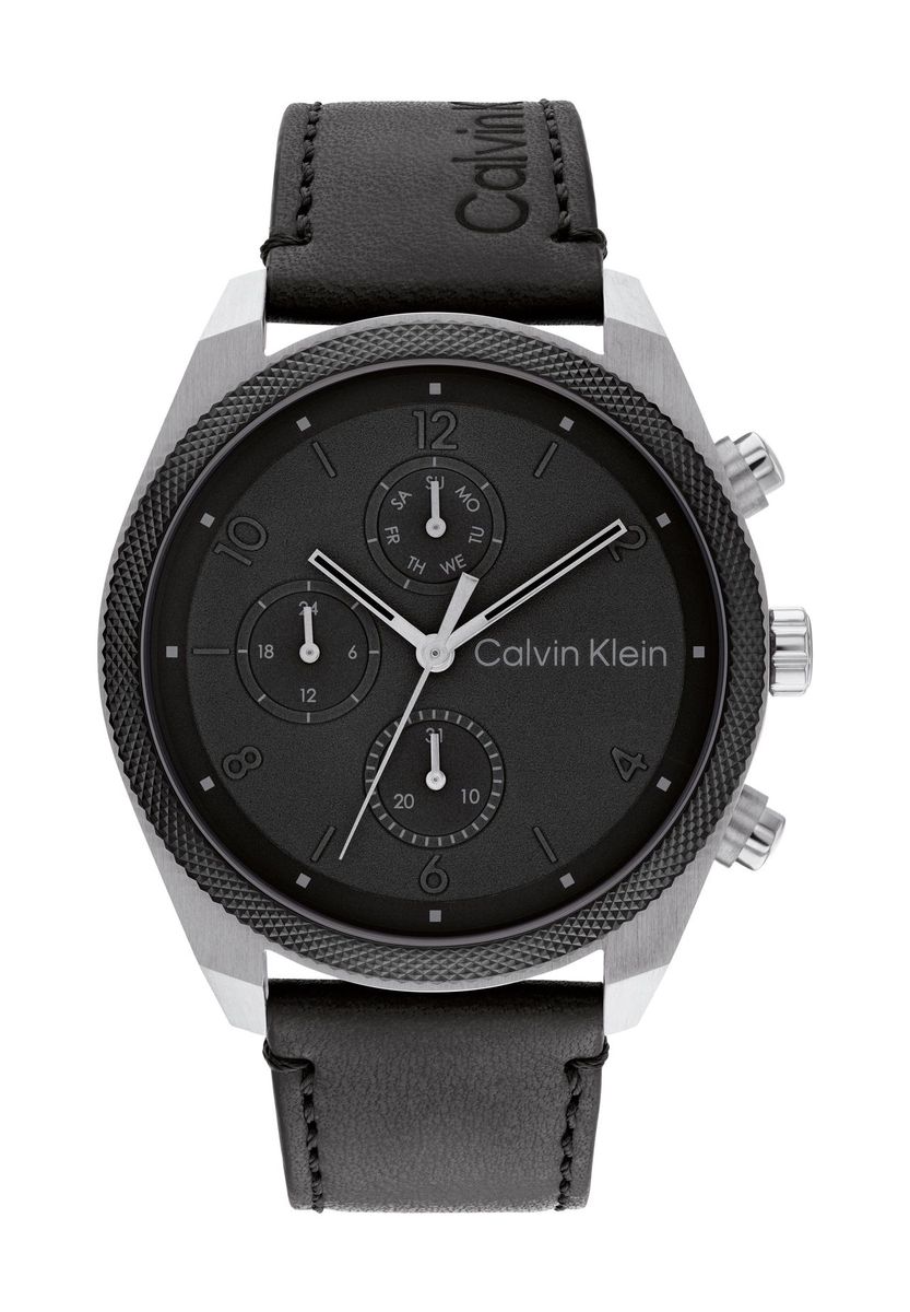 Herren Schwarze Edelstahluhr