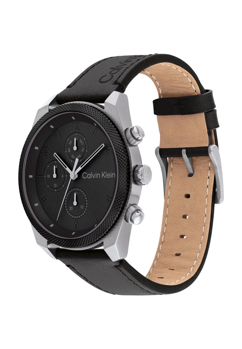 Herren Schwarze Edelstahluhr