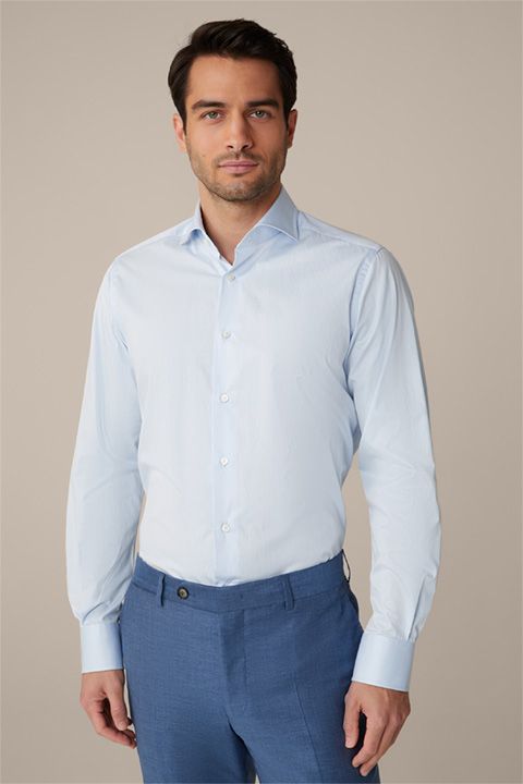 Windsor Riccio hellblaues Baumwollhemd Haifischkragen Regular Fit