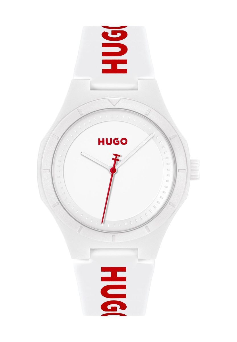 Minimalistische weiße Unisex-Silikonuhr