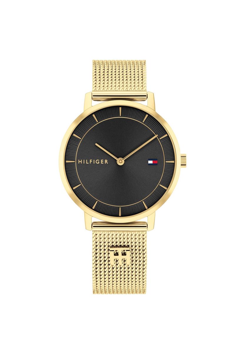 Elegante goldfarbene Mesh-Armbanduhr