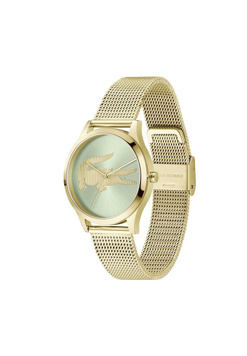 Elegante Goldfarbene Mesh Armbanduhr