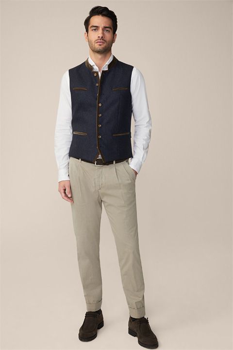 Windsor Trachten Au Dunkelblaue Wollweste Traditioneller Stil