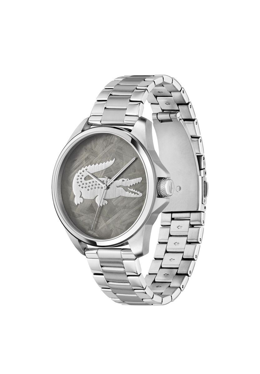 Minimalistische silberfarbene Edelstahluhr