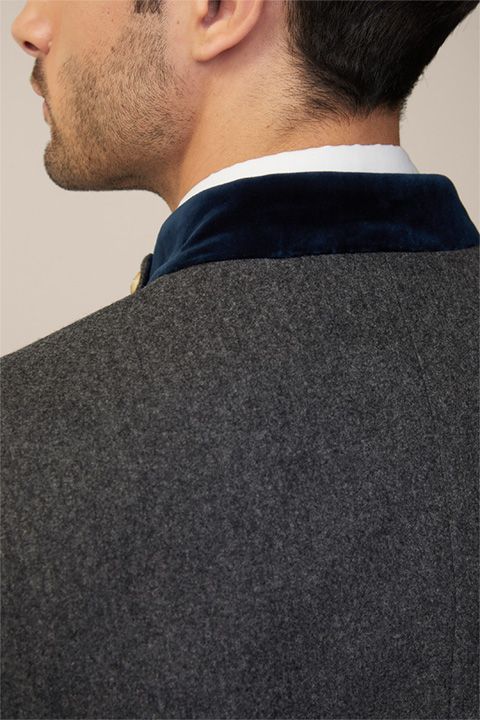 Windsor Trachten-Janker Sendling Blazer aus Wolle in Grau-Navy