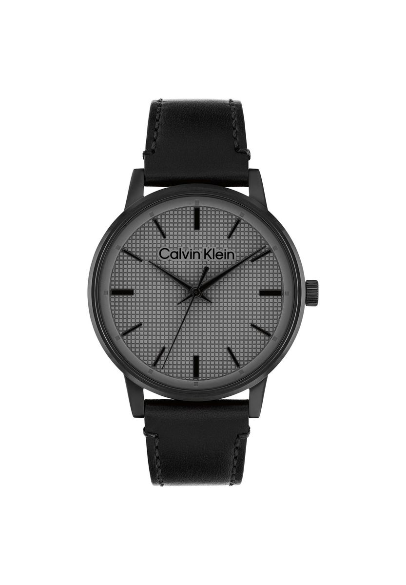 Minimalistische Schwarze Lederbanduhr