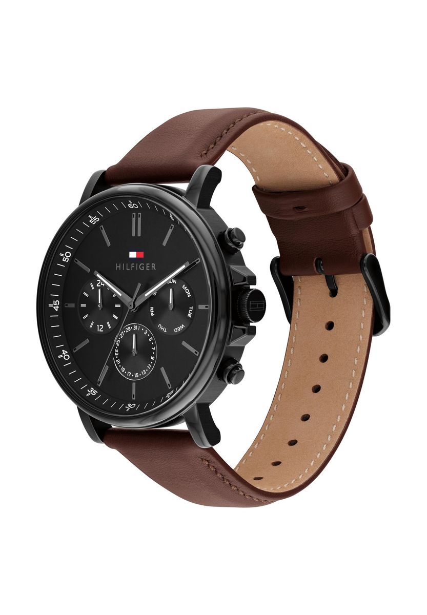 Herren-Chronograph Uhr mit Lederarmband
