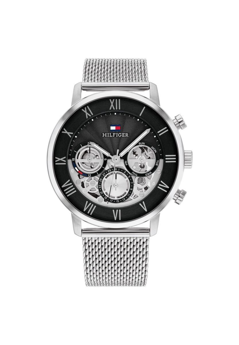 Herren Multifunktions-Edelstahluhr