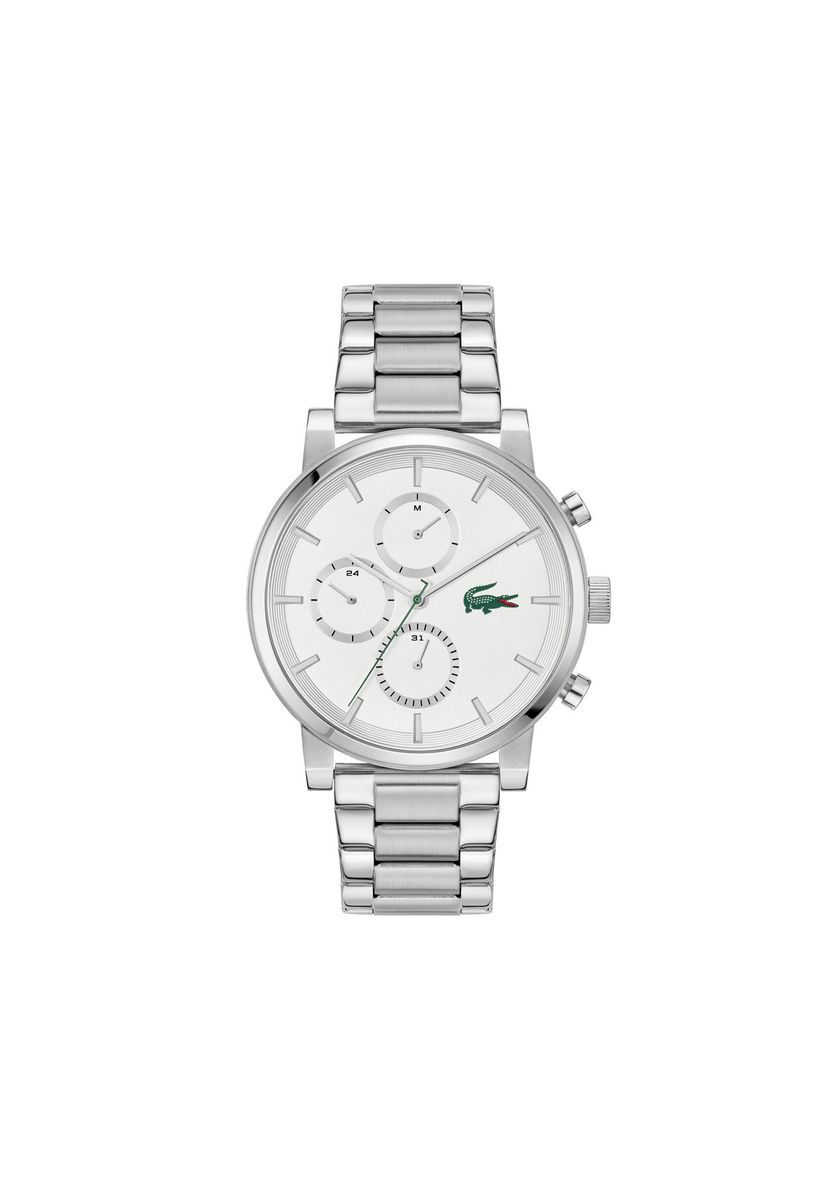 Klassische silberne Chronograph-Uhr mit Datum