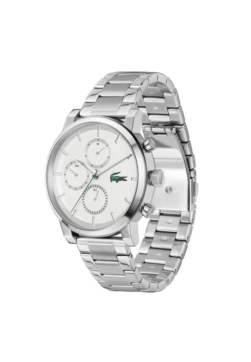 Klassische silberne Chronograph-Uhr mit Datum