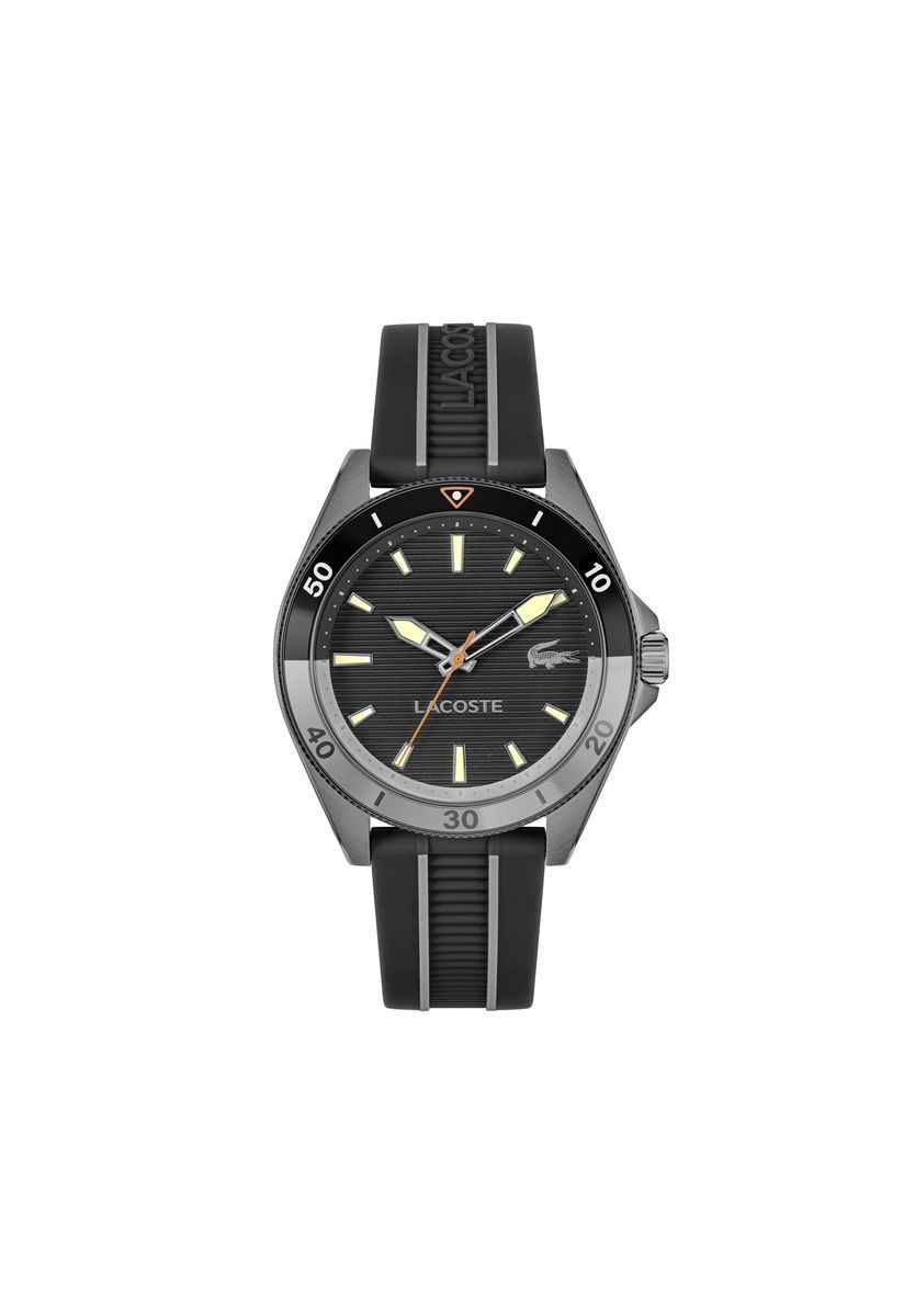 Herren-Armbanduhr mit schwarzem Silikonarmband