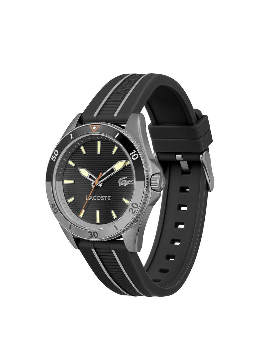 Herren-Armbanduhr mit schwarzem Silikonarmband