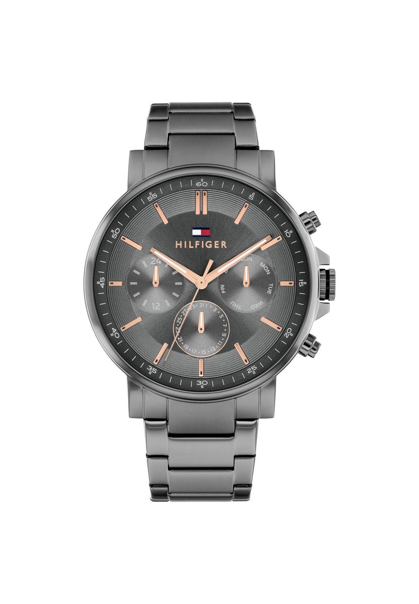 Herrenuhr Grau Edelstahl Chronograph