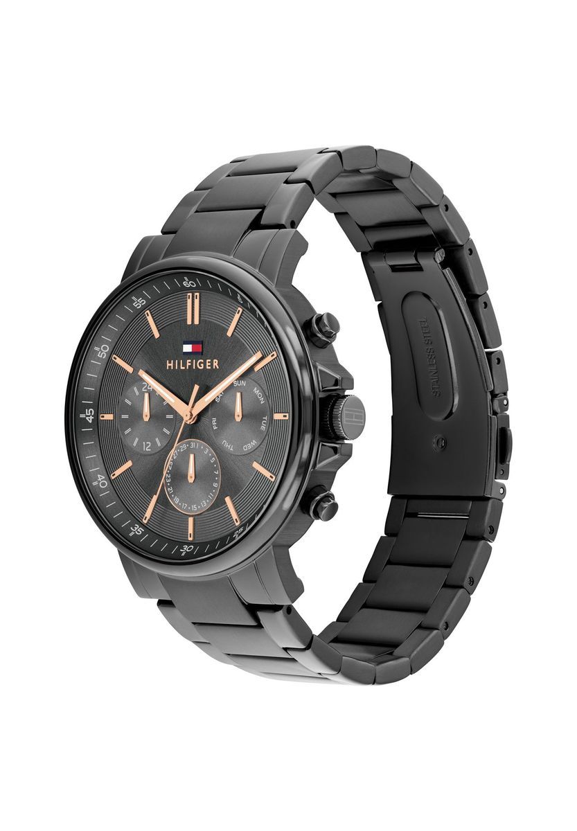 Herrenuhr Grau Edelstahl Chronograph