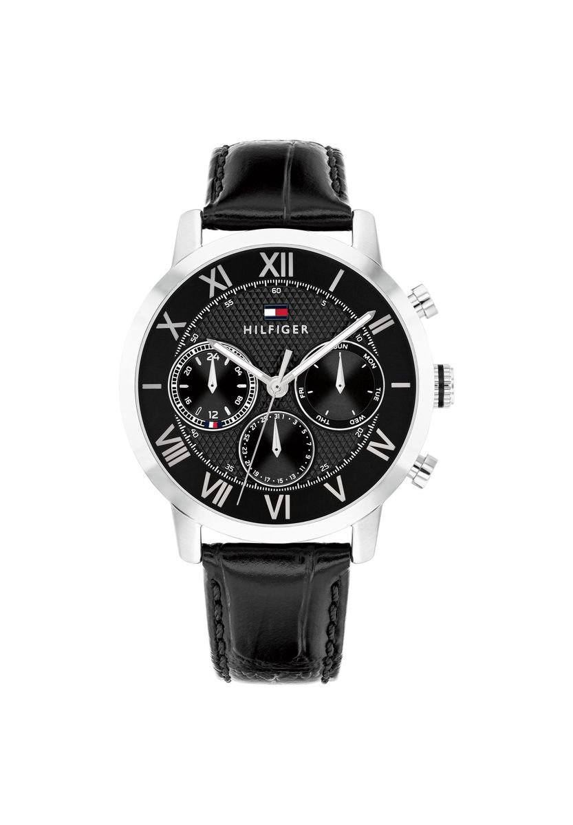 Herren Multifunktions Chronograph Uhr mit Lederarmband
