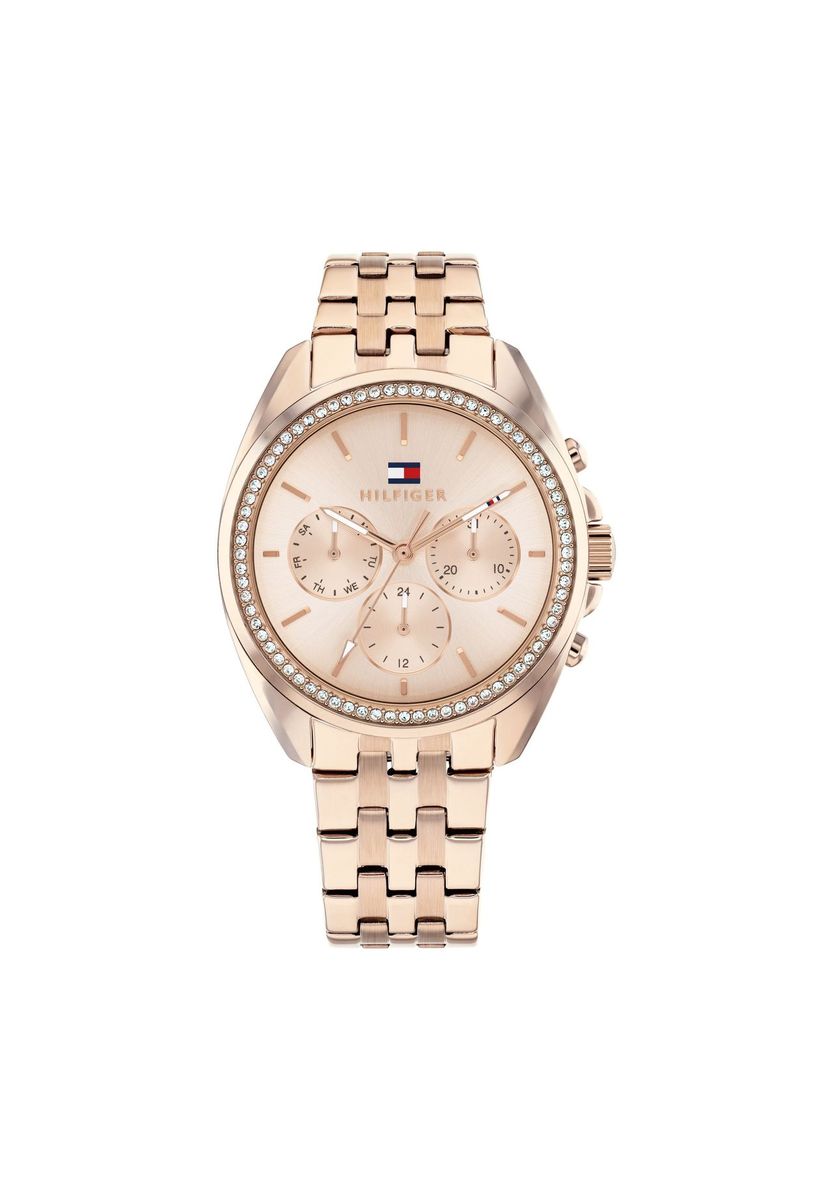 Roségoldfarbene Damen Chronograph Uhr