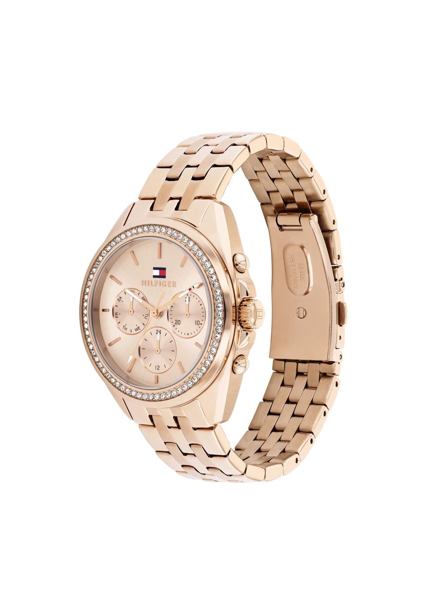 Roségoldfarbene Damen Chronograph Uhr