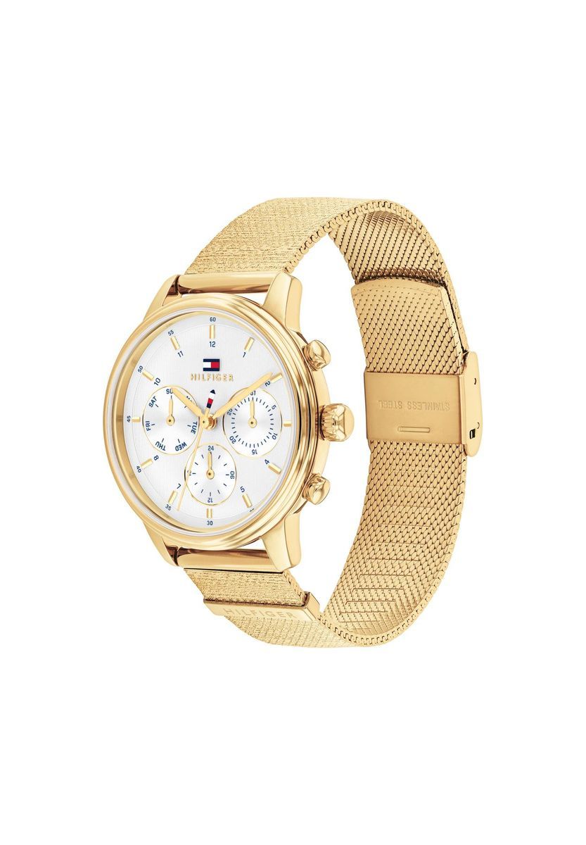 Damen Goldfarbene Edelstahl-Uhr