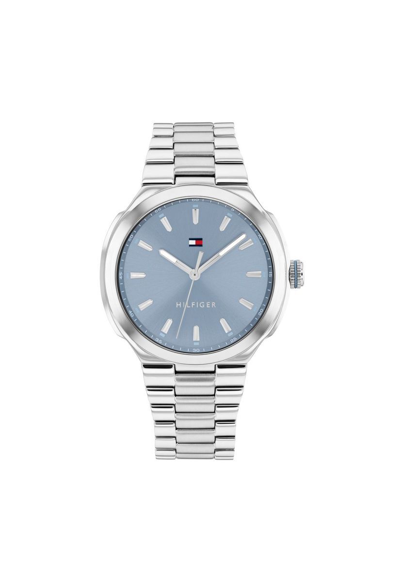 Silberfarbene Edelstahluhr