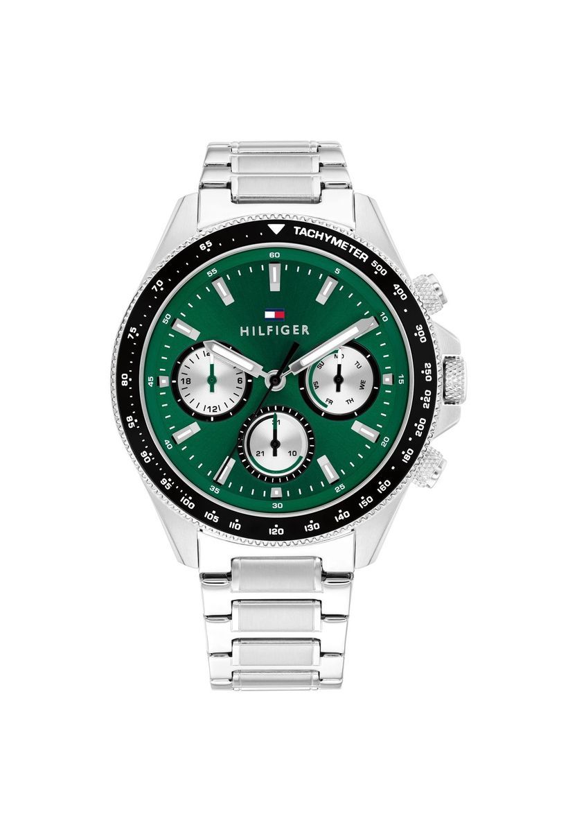 Multifunktionsuhr mit grünem Zifferblatt