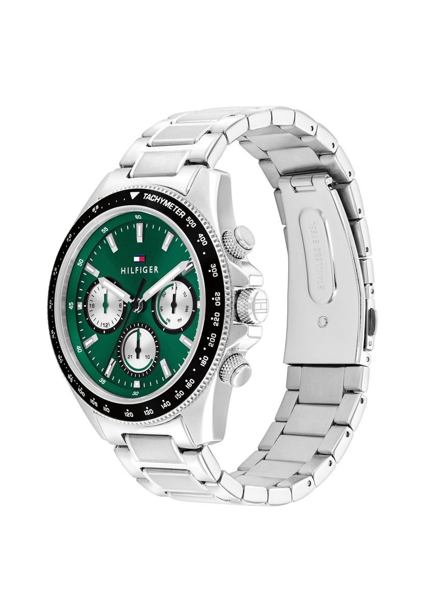 Multifunktionsuhr mit grünem Zifferblatt