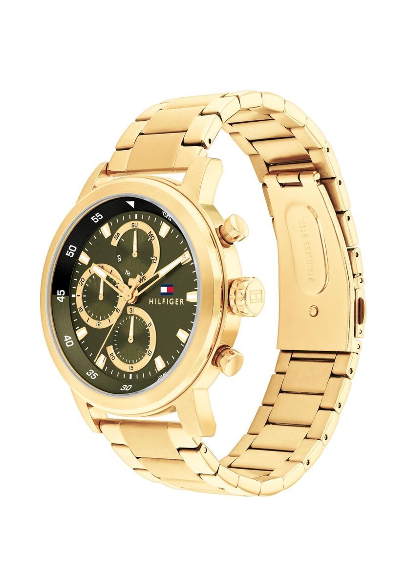 Elegante goldfarbene Multifunktions-Chronographenuhr