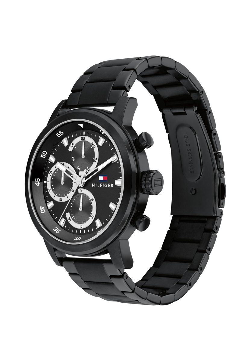 Multifunktionale schwarze Herren-Chronographenuhr