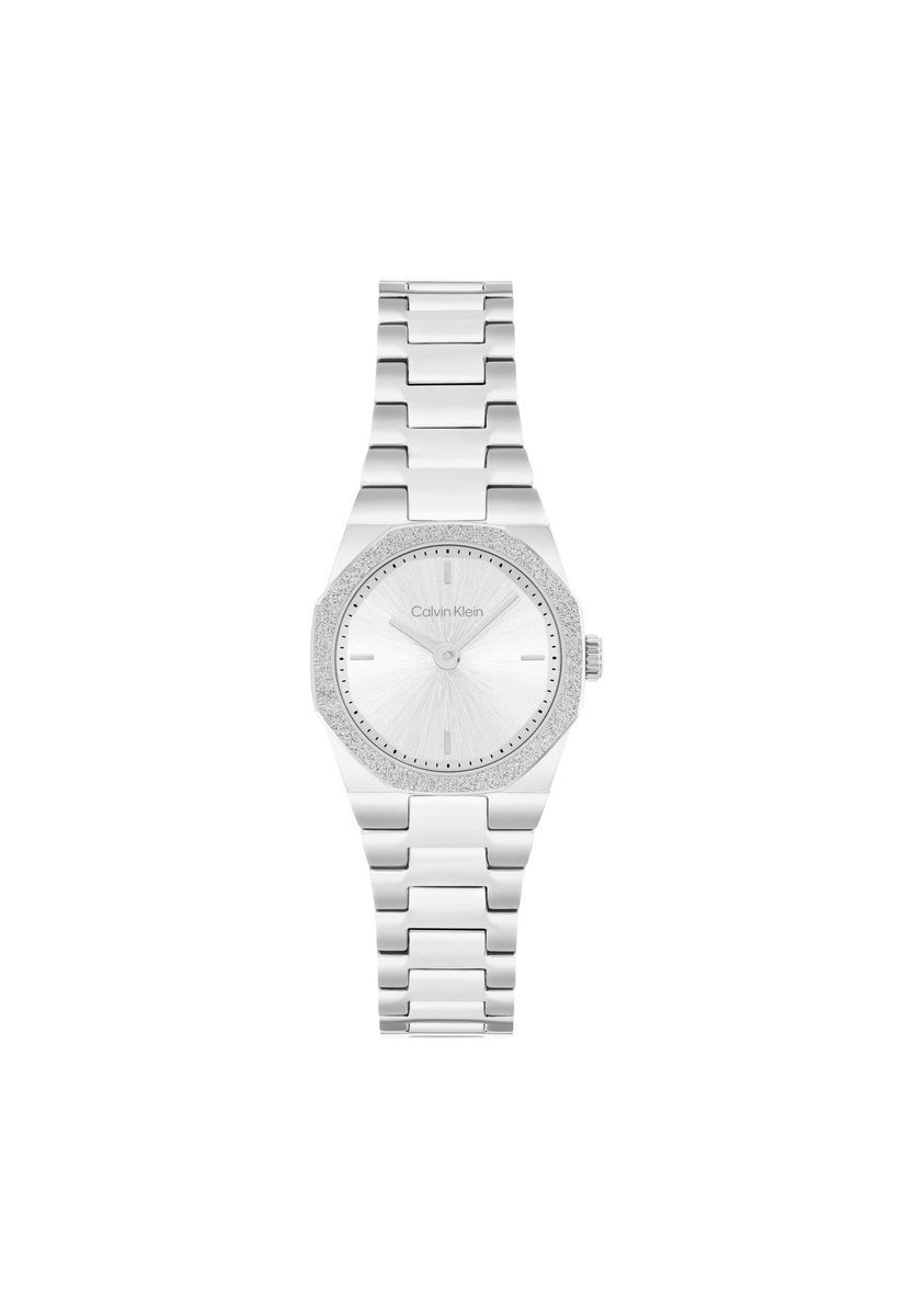 Silberne Edelstahl Damenarmbanduhr