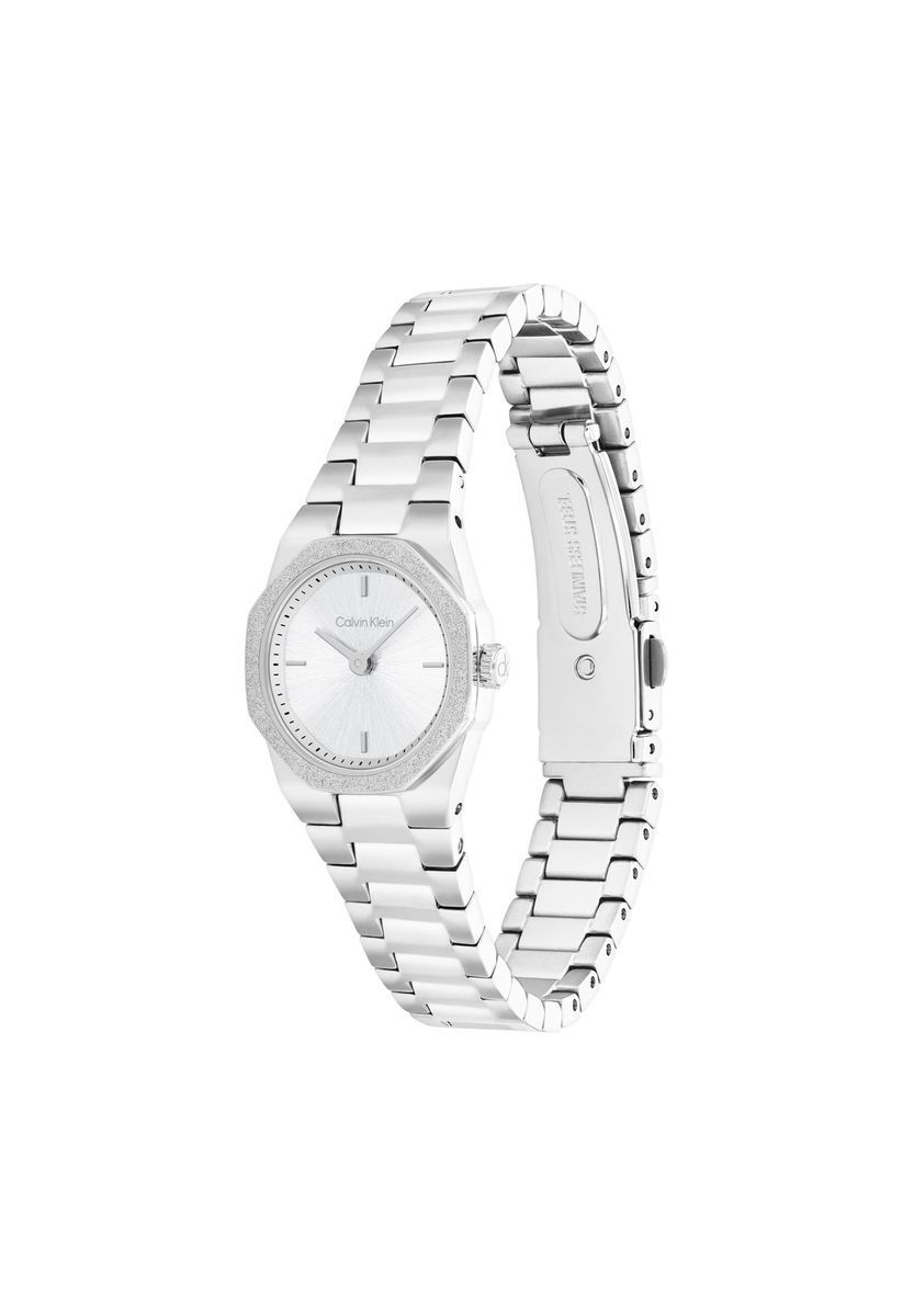 Silberne Edelstahl Damenarmbanduhr