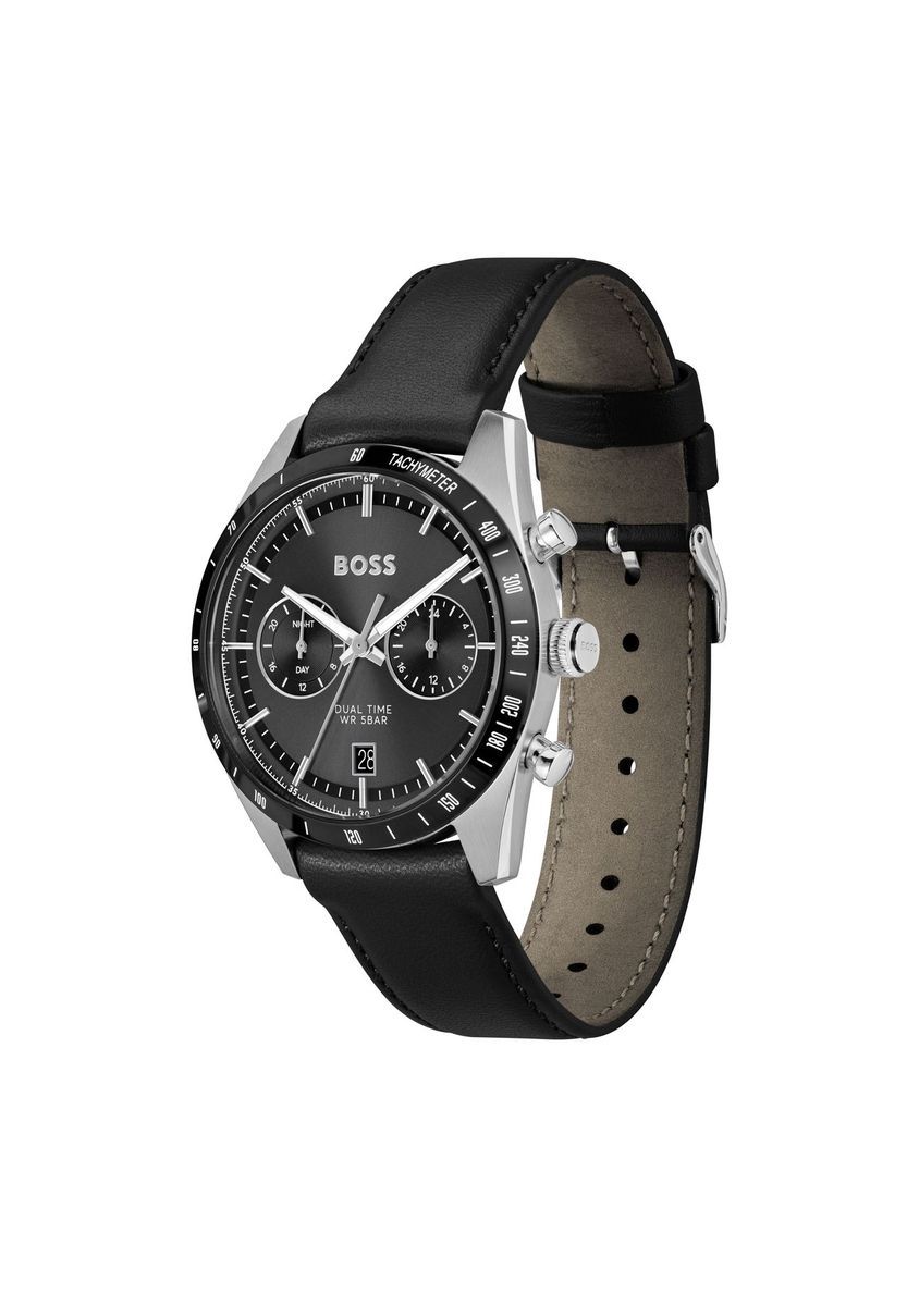 Klassische Chronographenuhr mit Lederarmband