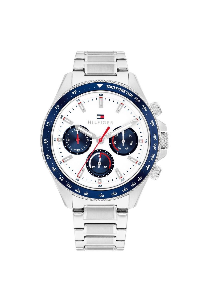 Herren Chronograph Uhr aus Silber Edelstahl