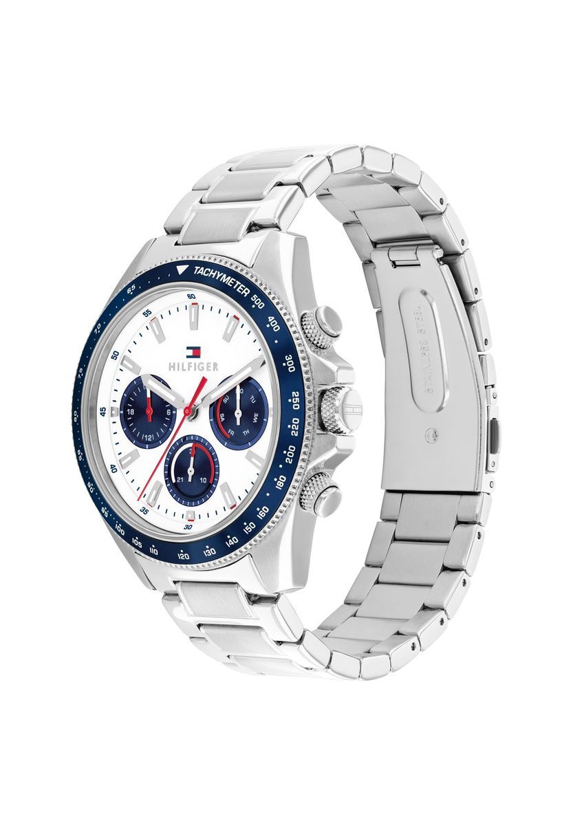 Herren Chronograph Uhr aus Silber Edelstahl