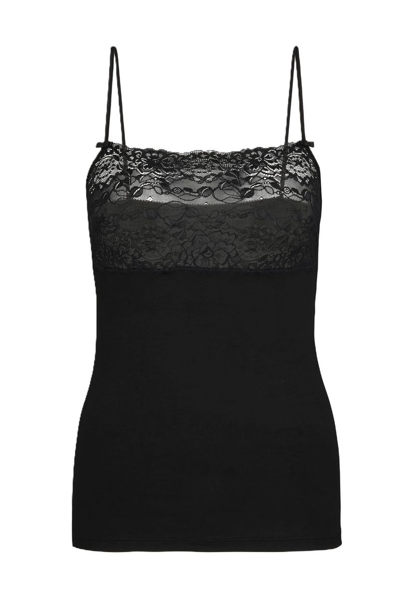 Spitzenbesetztes Spaghettiträger-Tanktop