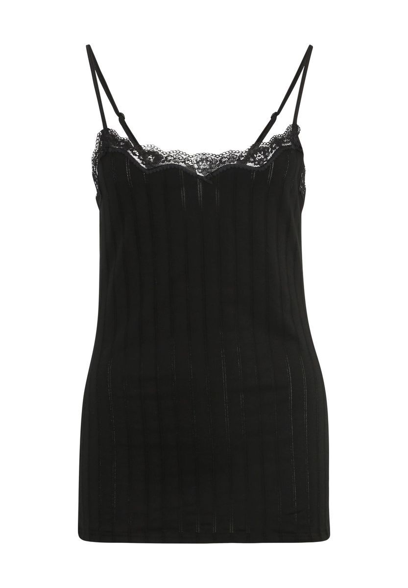 Spaghettitop mit Spitzendetail